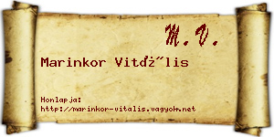 Marinkor Vitális névjegykártya